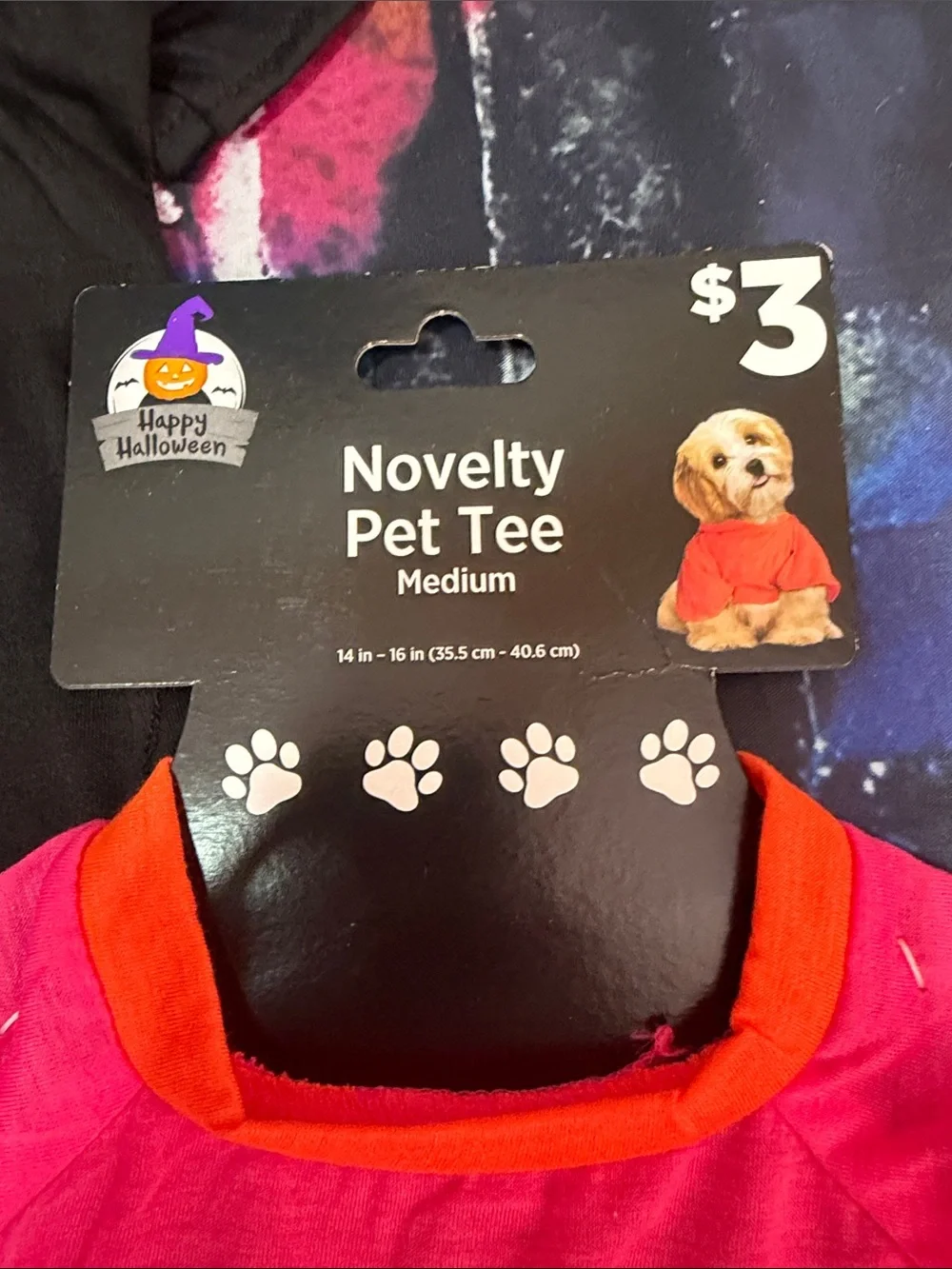 Novelty Pet Tee — Black, Teal & Pink Dog Shirts (Set)